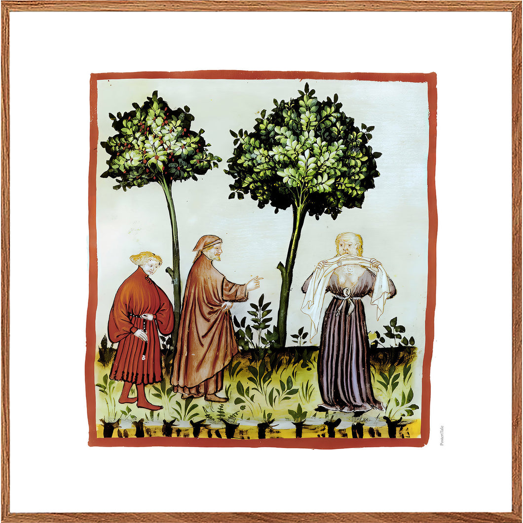 Hånddekoreret illustration fra middelalderen