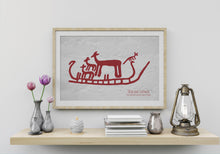 Indlæs billede til gallerivisning Plakat med helleristning – Skib og Dyr
