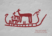 Indlæs billede til gallerivisning Plakat med helleristning – Skib og Dyr
