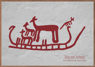 Plakat med helleristning – Skib og Dyr