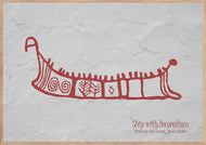 Plakat med helleristning – Skib