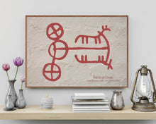 Indlæs billede til gallerivisning Plakat med helleristning – Vogn og to heste
