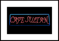 Plakat med cafe skilt fra indre Istanbul