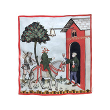 Indlæs billede til gallerivisning Farvelagt tegning fra middelalderen der viser en ølstue
