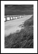 Plakat med badehuse på Løkken strand, Danmark