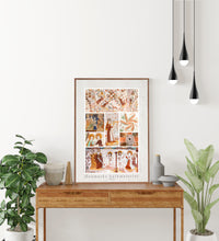 Indlæs billede til gallerivisning Plakat med kalkmalerier - Collage med malerier fra flere forskellige kirker på Møn, Danmark
