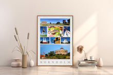 Indlæs billede til gallerivisning Plakat med collage med Bornholmske seværdigheder, Danmark
