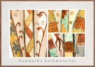 Plakat med kalkmaleri med geometrisk mønster fra Vester Broby Kirke, Danmark