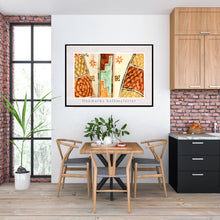 Indlæs billede til gallerivisning Plakat med kalkmaleri med geometrisk mønster fra Vester Broby Kirke, Danamrk
