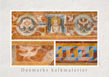 Indlæs billede til gallerivisning Plakat med flere kalkmalerier med romanske mønstre, Danmark
