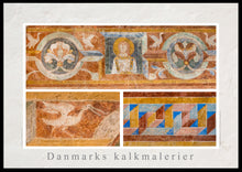 Indlæs billede til gallerivisning Plakat med flere kalkmalerier med romanske mønstre, Danmark
