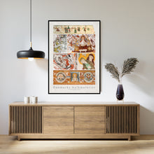 Indlæs billede til gallerivisning Plakat med collage af kalkmalerier fra Vestsjælland, Danmark
