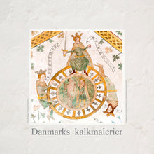 Indlæs billede til gallerivisning Plakat med kalkmaleri med &#39;Livets Hjul&#39; i Birkerød Kirke, Danmark
