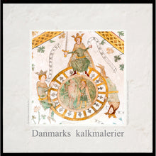 Indlæs billede til gallerivisning Plakat med kalkmaleri med &#39;Livets Hjul&#39; i Birkerød Kirke, Danmark
