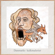 Indlæs billede til gallerivisning Plakat med kalkmaleri med en vrængemaske fra Sct. Mariæ Kirke, Danmark
