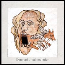 Indlæs billede til gallerivisning Plakat med kalkmaleri med en vrængemaske fra Sct. Mariæ Kirke, Danmark
