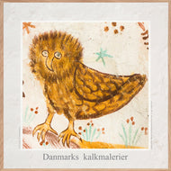 Plakat med kalkmaleri med Elmelundemesterens 'logo', Fanefjord Kirke, Danmark