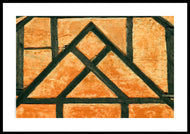 Plakat med gult hus med bindingsværk