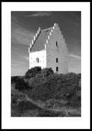 Plakat med den 'Tilsandede Kirke' i Skagen, Danmark
