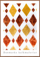 Plakat med kalkmaleri med romansk mønster fra Tybjerg Kirke, Danmark